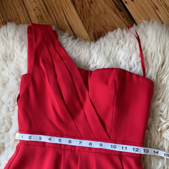 BNWT BCBG Vanessa One Shoulder Cascading Ruffle Dress 0 - Picture 11 of 12